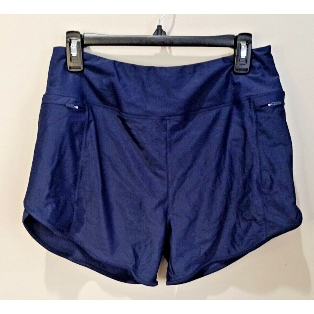 Pudolla Men's Sportswear Navy Blue Shorts Large Lined Zippered Pockets New Tag